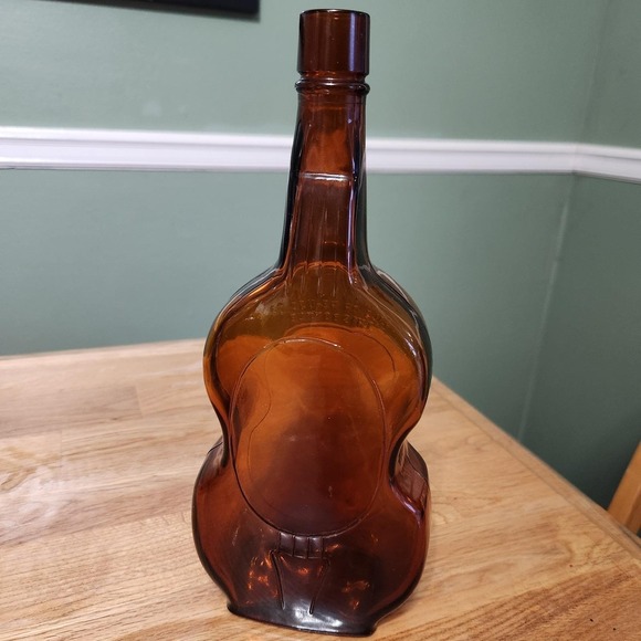 The Unbranded Brand Other - Vintage Bardstown Amber Brown Violin Shape Whiskey Bottle 1930s Prohibition Time